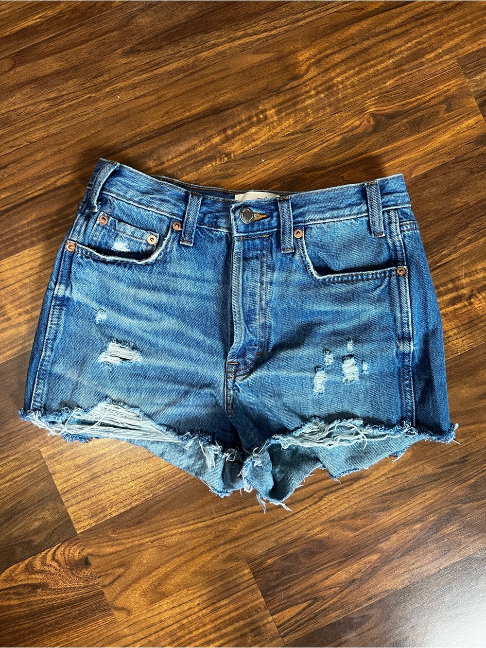Universal Thread Distressed Denim Cutoff Shorts - Blue